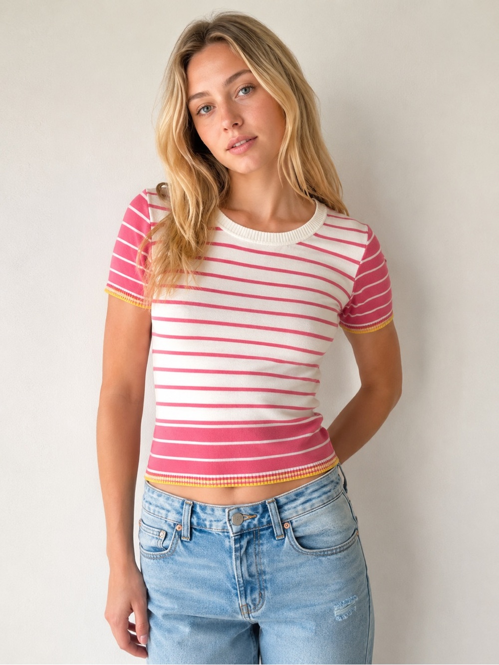 United Colors of Benetton Vintage Striped Tee shirt Sweater Y2K Size S